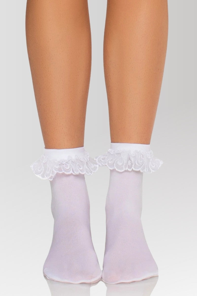 Diem Lace Ruffle Anklet Socks