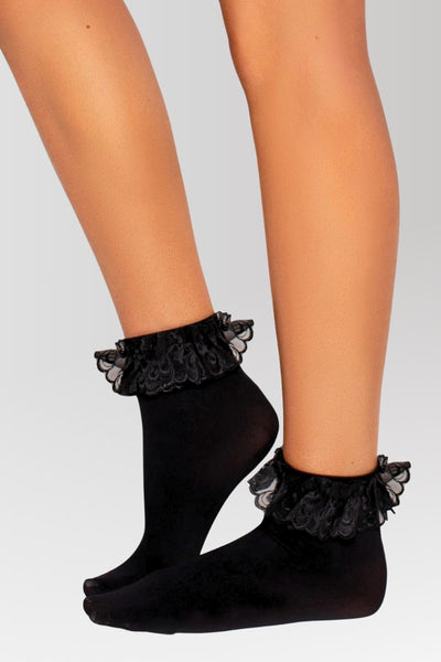 Diem Lace Ruffle Anklet Socks