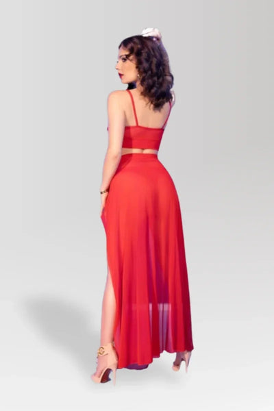 Red top & skirt set CR4850