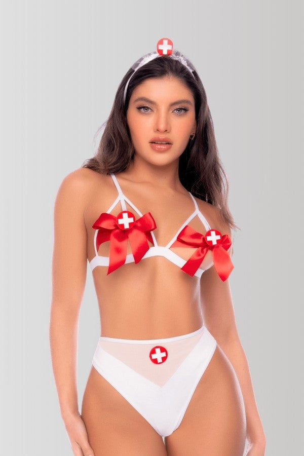Nurse Costume Bow Set