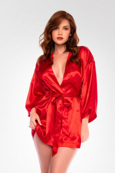 Short satin robe