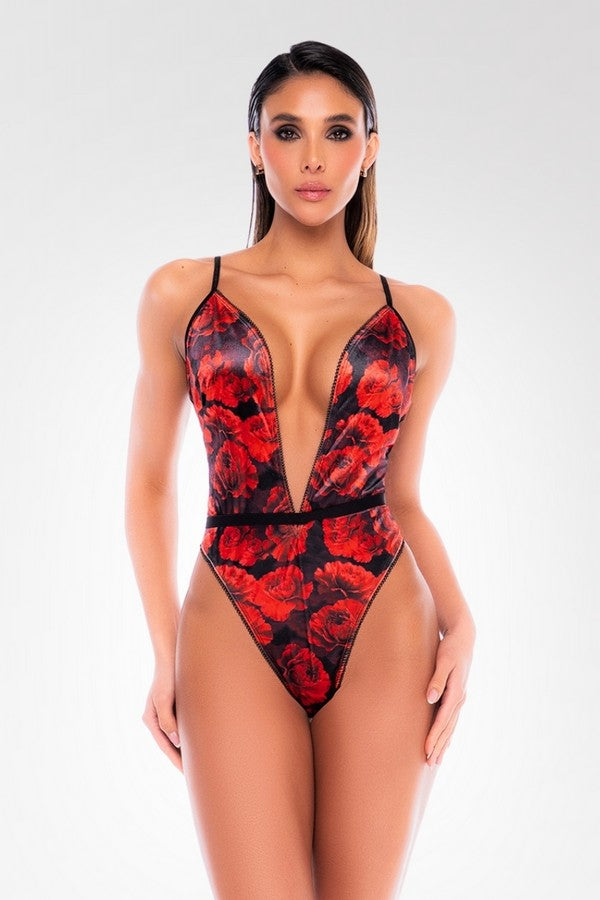 Rose print bodysuit