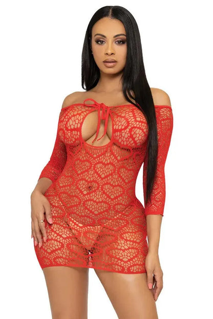 Heart fishnet dress