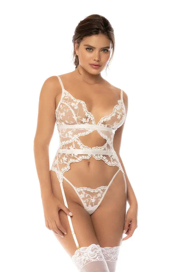 Guêpière blanche Maxine-Mapalé lingerie