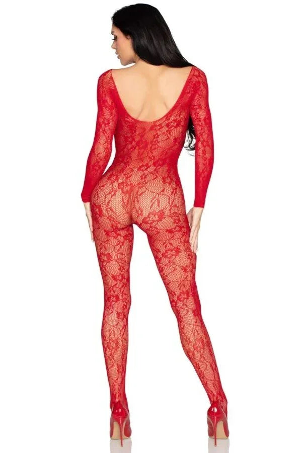Floral lace bodystocking