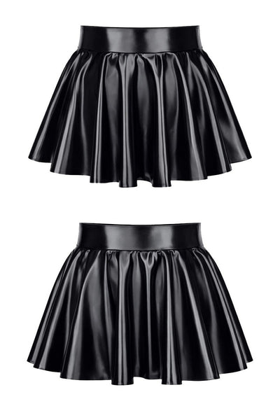 Glossy wetlook skater skirt