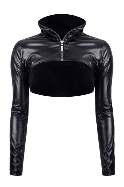 Wetlook crop jacket