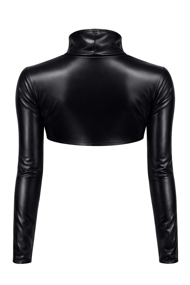 Wetlook crop jacket