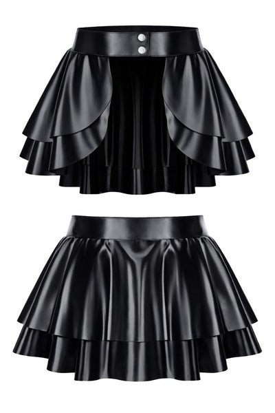 Double wetlook skirt