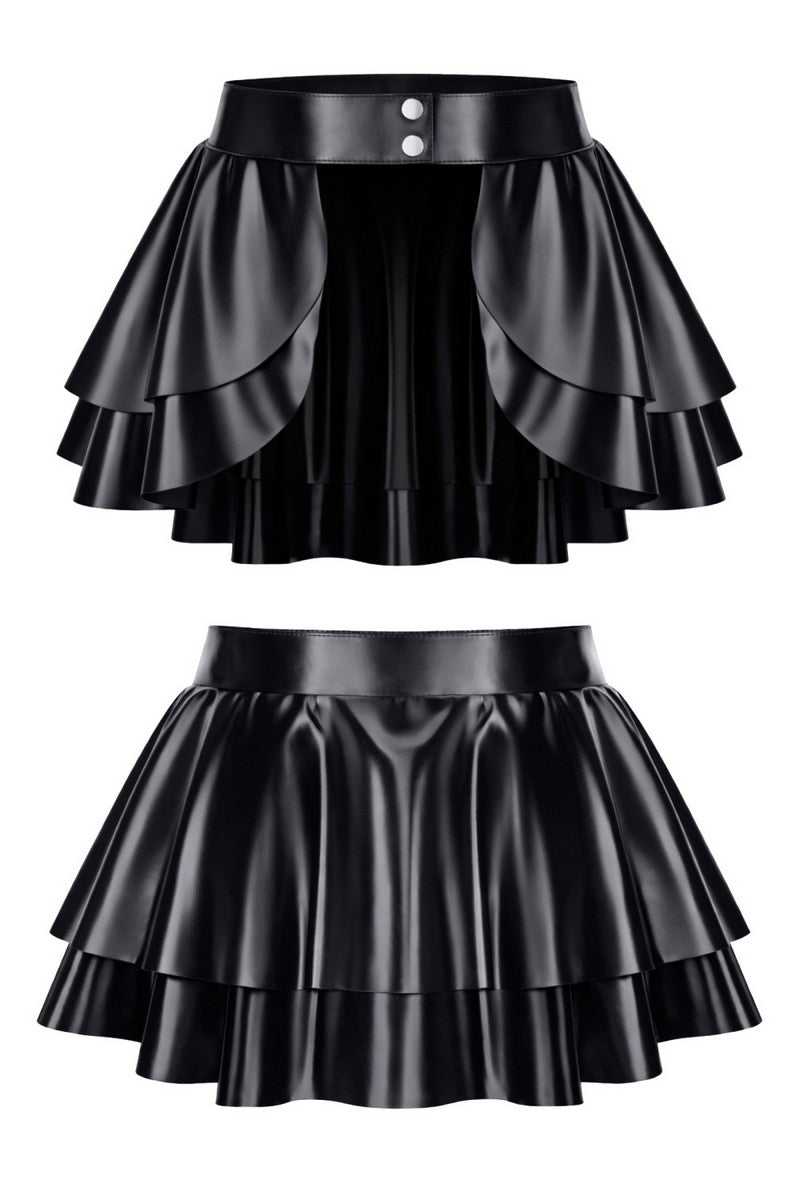 Double wetlook skirt