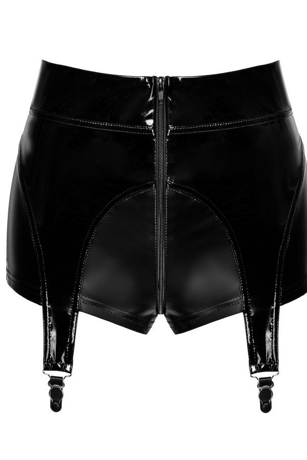 Glam F325 Vinyl Shorts with Suspenders