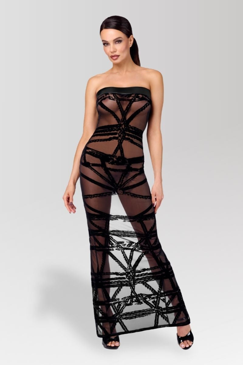 F358 Bondesque Opera Off-shoulder long dress