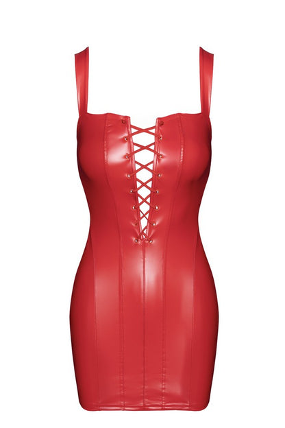 F364 Bombshell Lace-Up Mini Dress Red