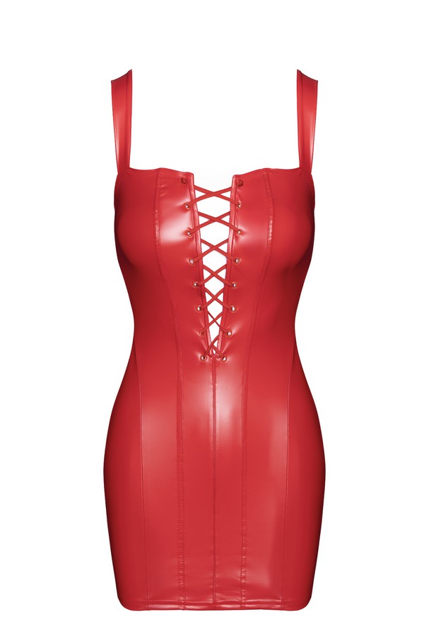 F364 Bombshell Lace-Up Mini Dress Red
