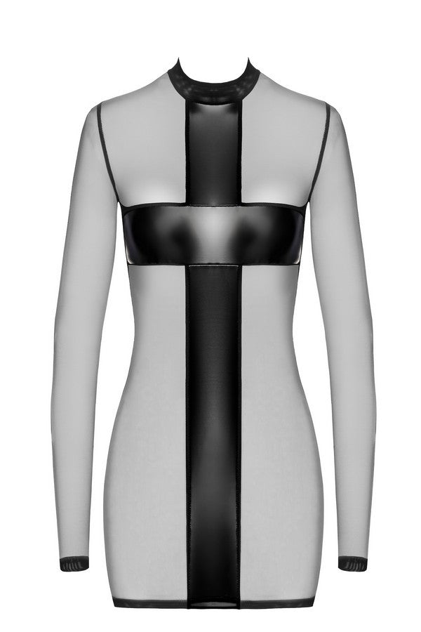 F369 Crossfire Mesh & Wetlook Mini dress