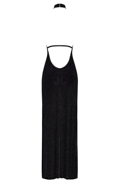 F372 Onyx Twin-slit Long dress