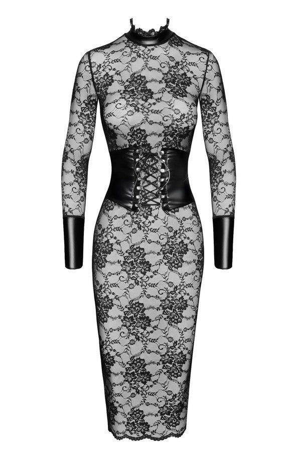 F375 Noirelle Lace Corset Midi dress