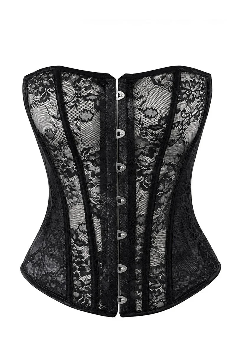 F406 Lace & Powerwetlook Corset