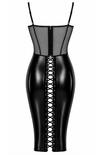 F408 Do Not Disturb Lace-Up Midi Dress
