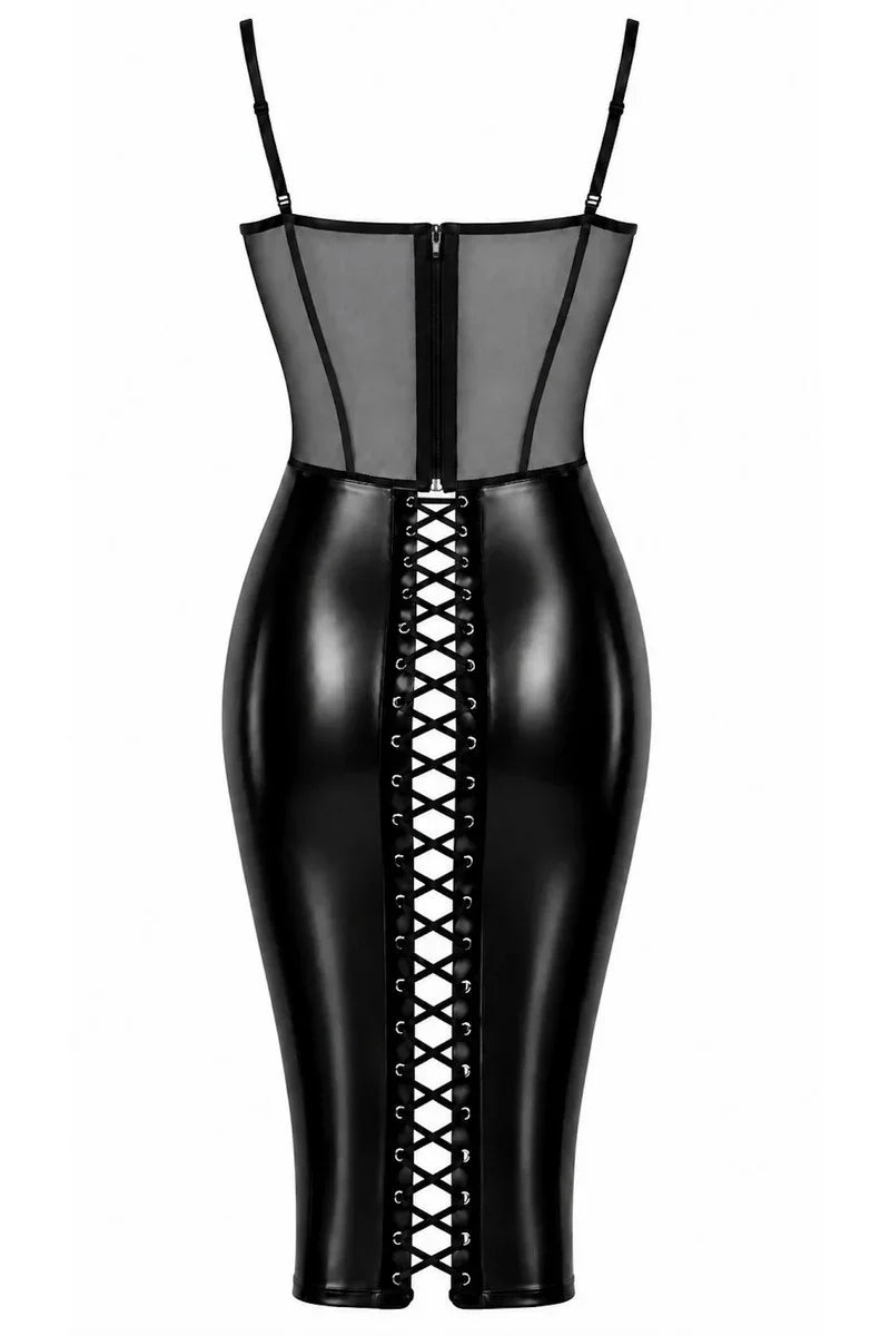 F408 Do Not Disturb Lace-Up Midi Dress