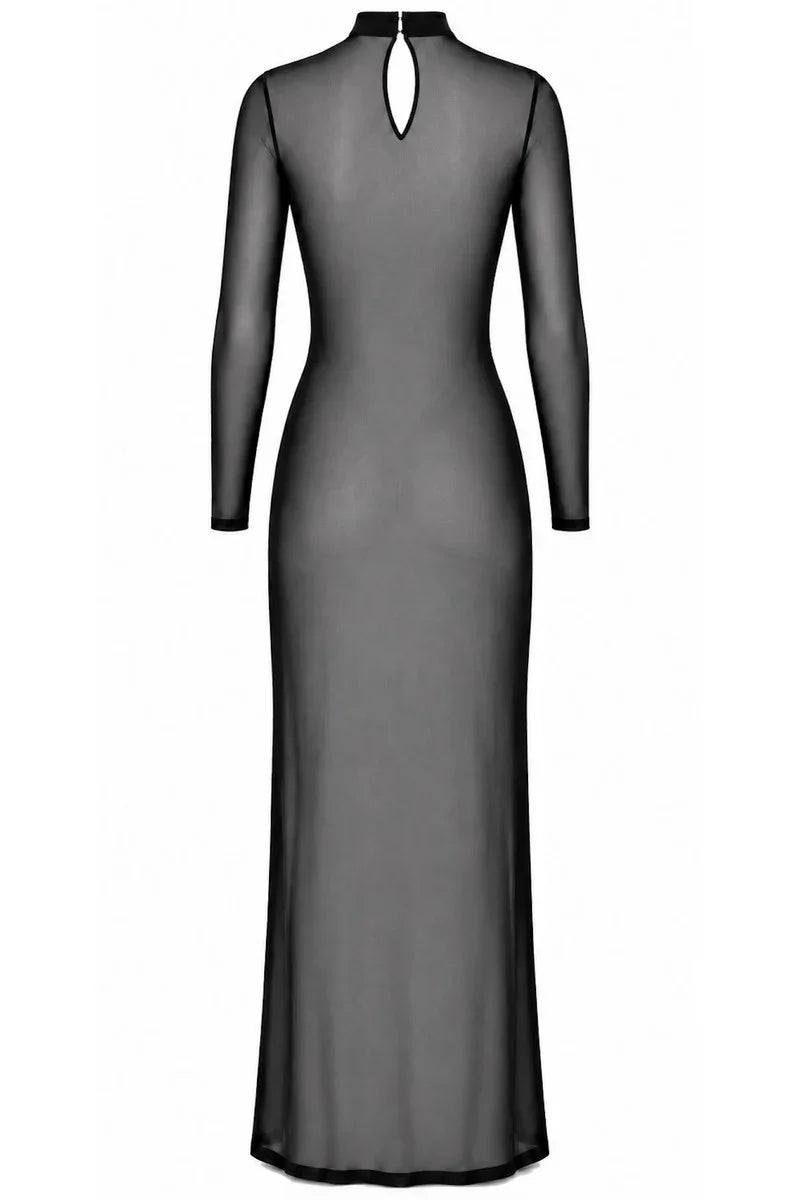 F410 Do Not Disturb Lace-Up Maxi Dress