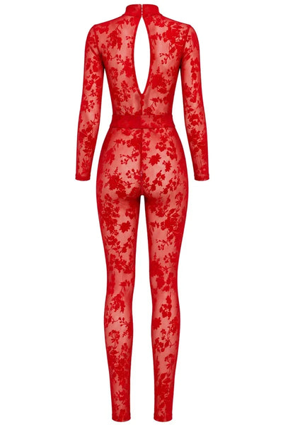 F414 Lovebite Plunging V Catsuit