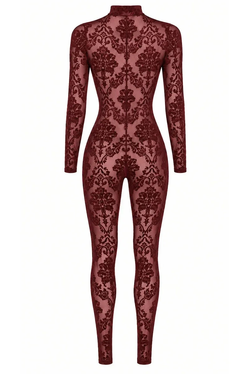 F421 Masquerade Three-Way Zip Catsuit