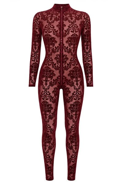 F421 Masquerade Three-Way Zip Catsuit