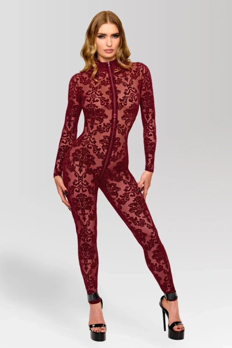 F421 Masquerade Three-Way Zip Catsuit