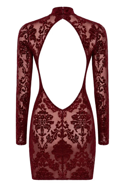 F423 Masquerade Open-Back Mini Dress