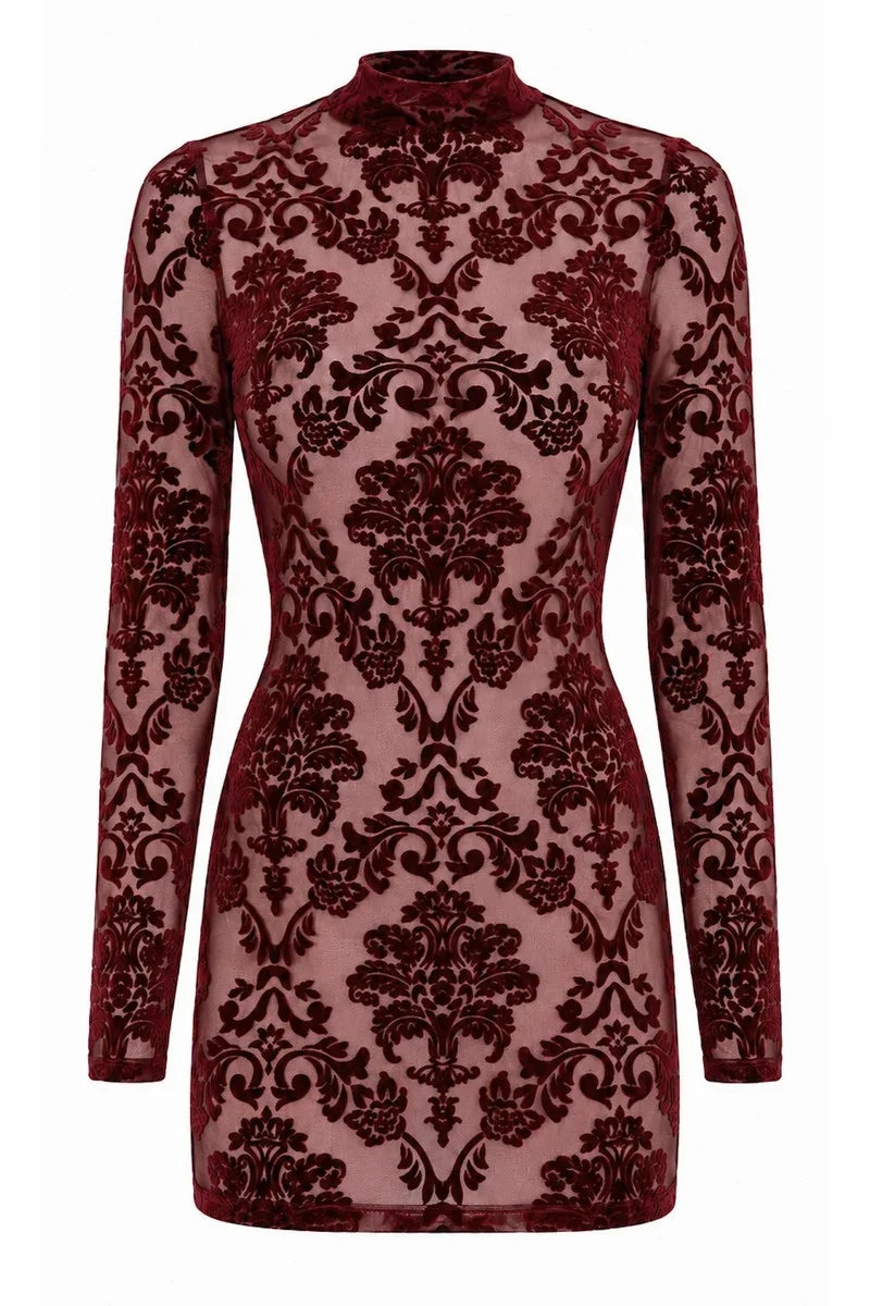 F423 Masquerade Open-Back Mini Dress