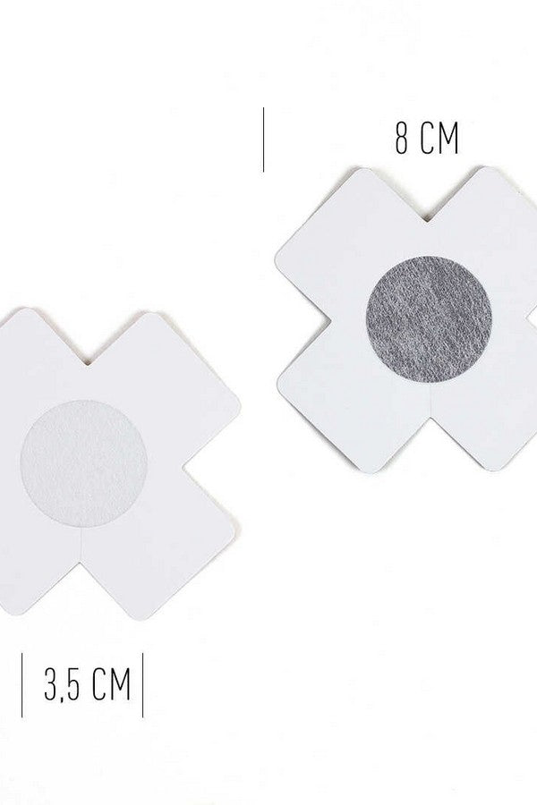 Adhesive cross nipple covers