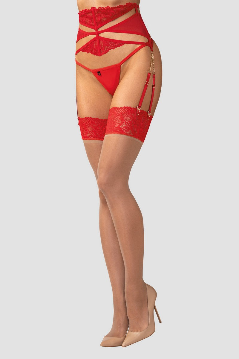 Beige & red stockings Matildea