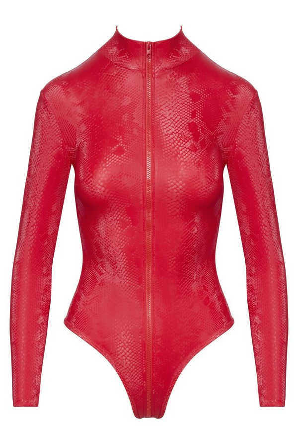 Body peau de serpent rouge par Cottelli lingerie