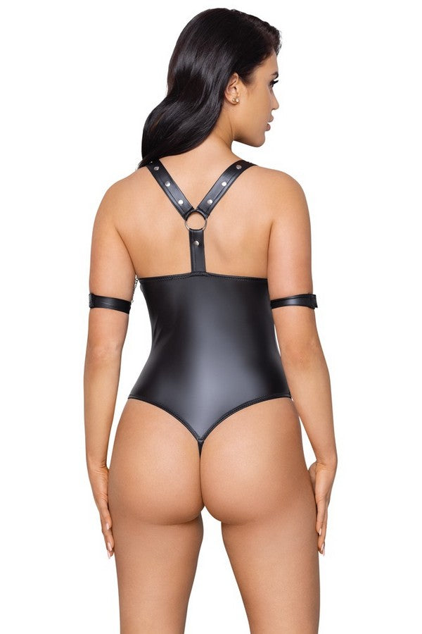 Body wetlook ouvert & attaches par Cottelli lingerie