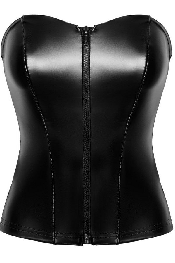 Wetlook zipped bustier