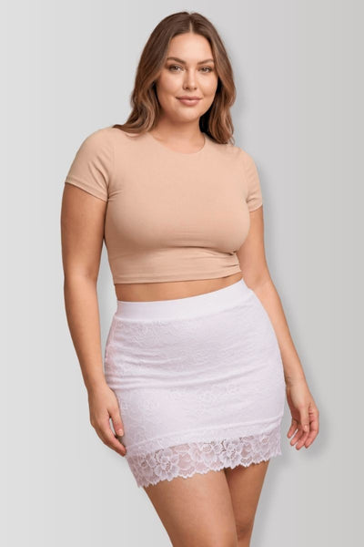 Camelia white mini skirt