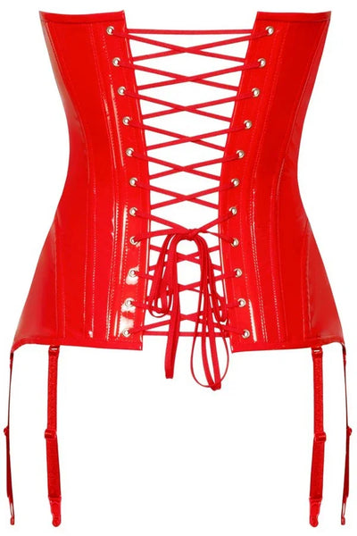 Corset vinyle rouge par Black Level