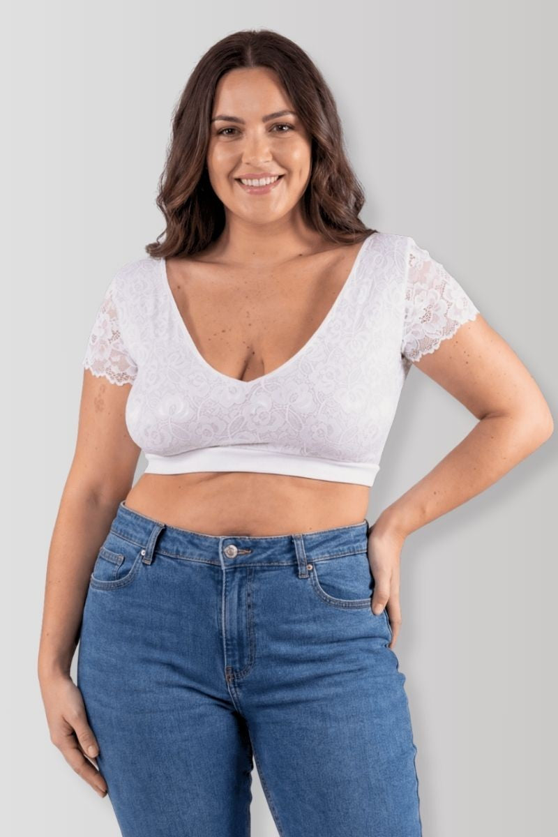 White reversible crop top