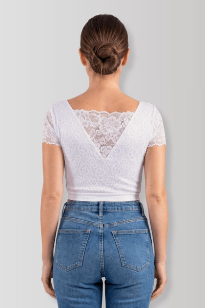 White reversible crop top