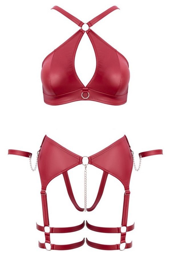 Red vinyl harness set