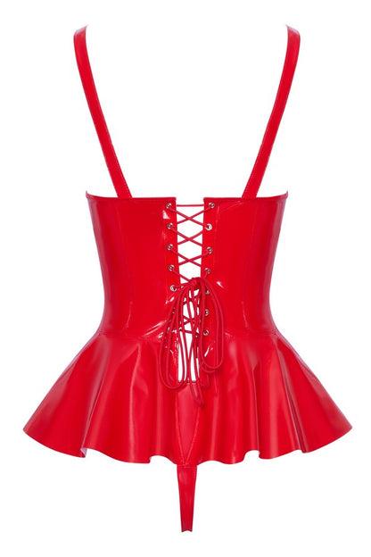 Ensemble bustier vinyle rouge par Black Level