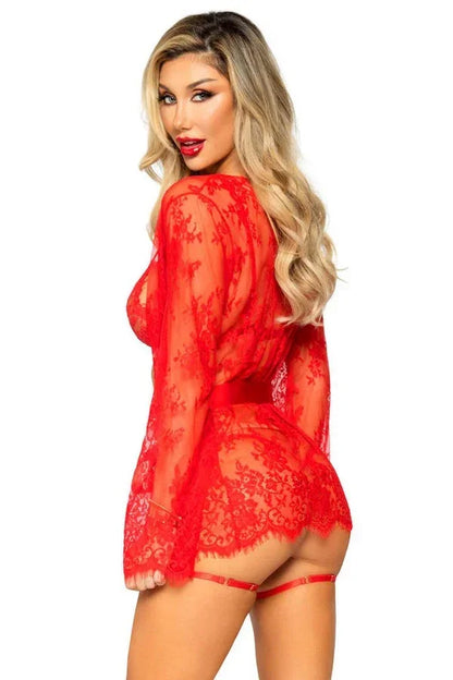 Ensemble cadeau déshabillé + body par Leg Avenue