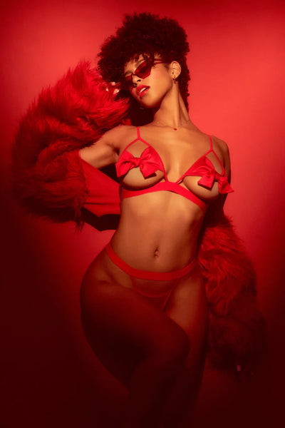 Ensemble cadeau noeuds rouges par Mapalé lingerie