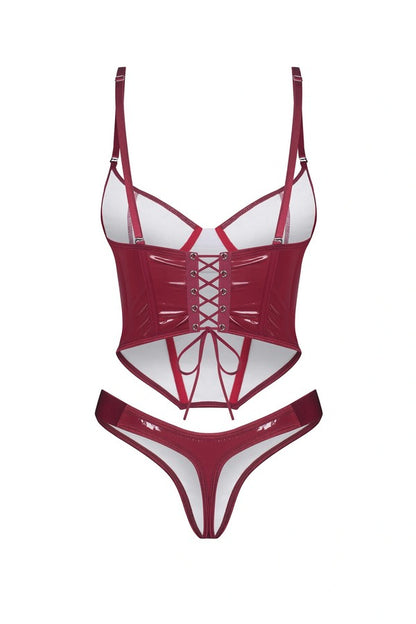 Redya corset with black lacing & thong 