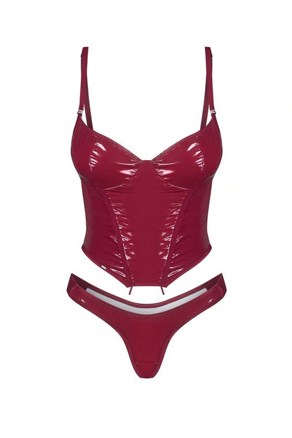 Redya corset with black lacing & thong 