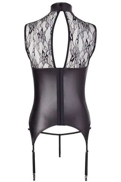 Guêpière ouverte bi-matière par Abierta Fina