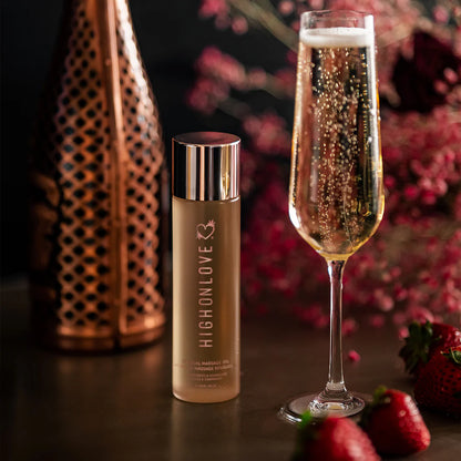 Huile de massage fraises et champagne 120 ml