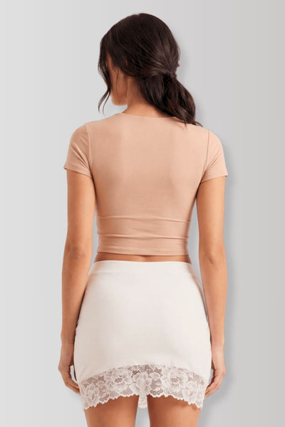 Marina white mini skirt