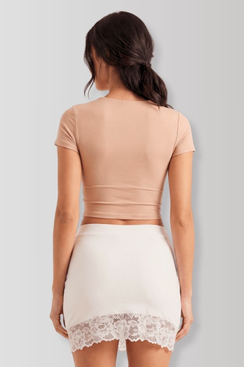 Marina white mini skirt